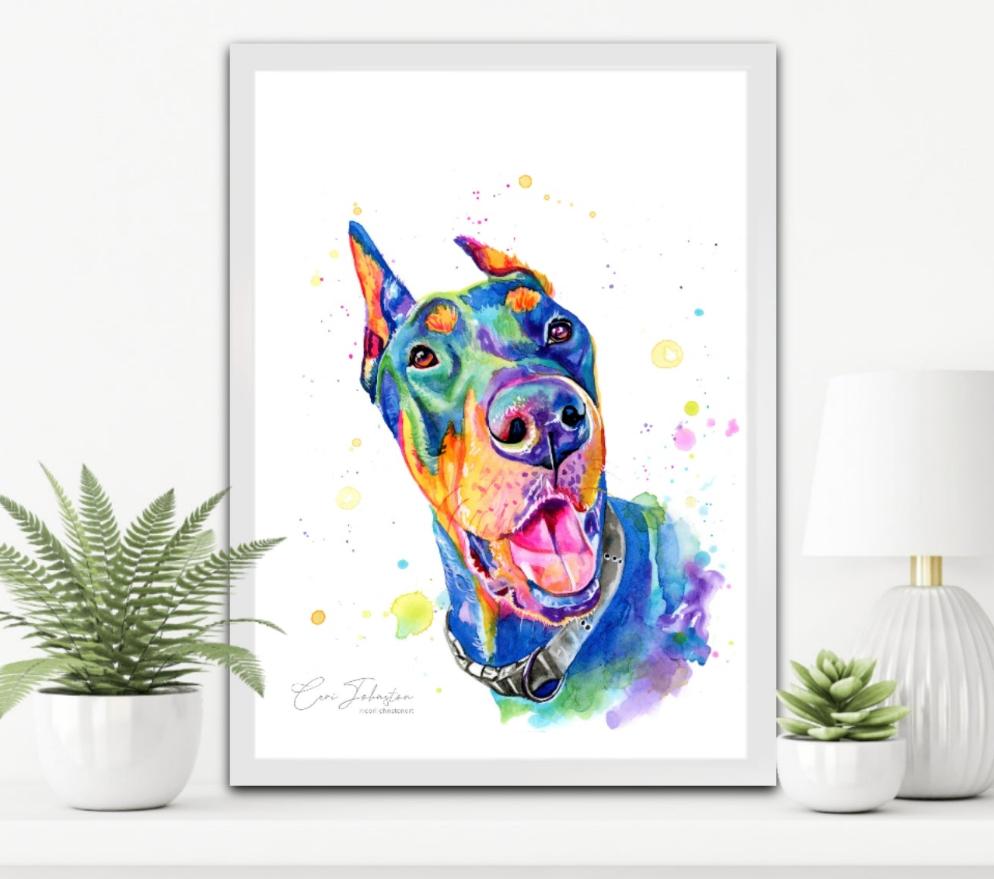 Custom Pet Portrait Rainbow Style