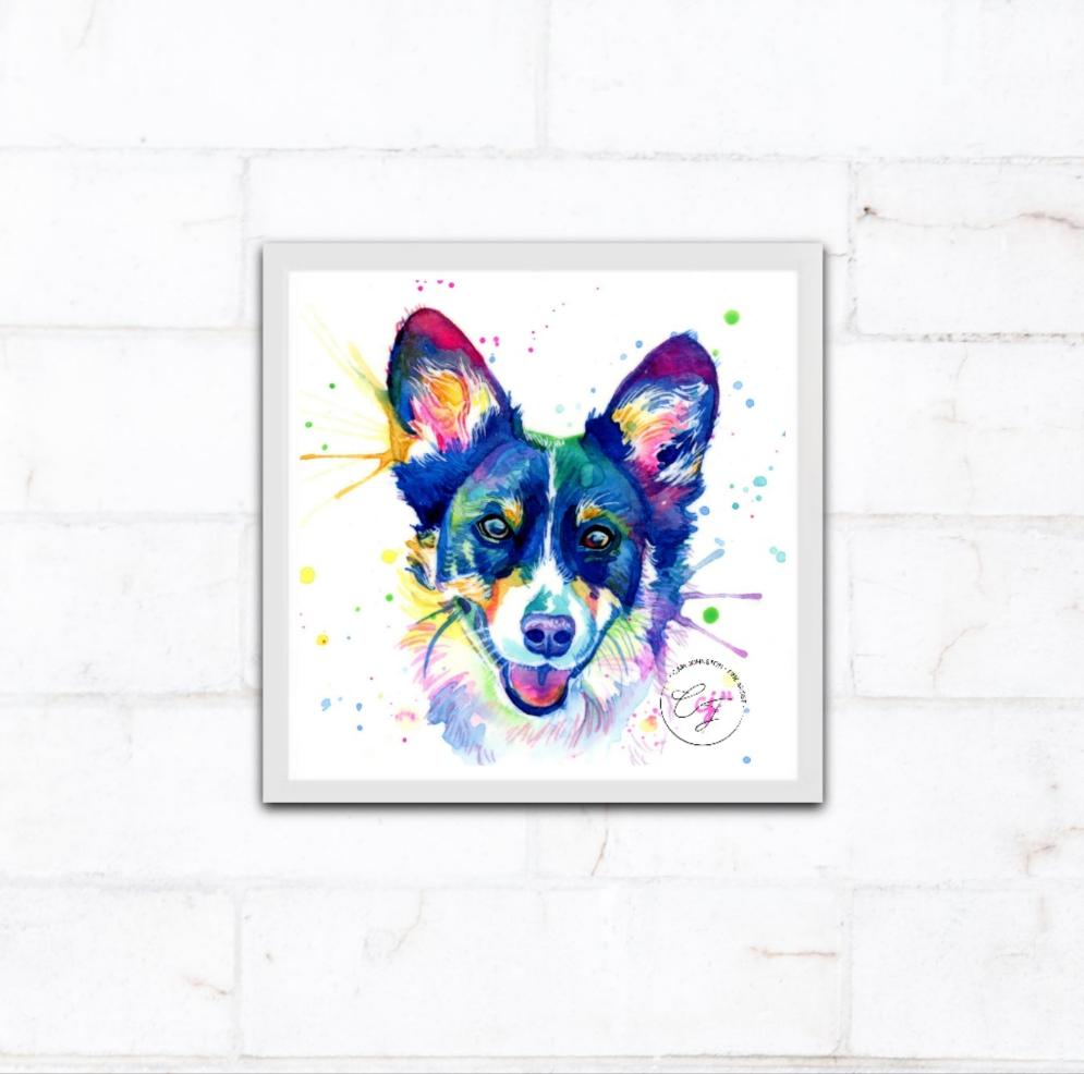 Custom Pet Portrait Rainbow Style