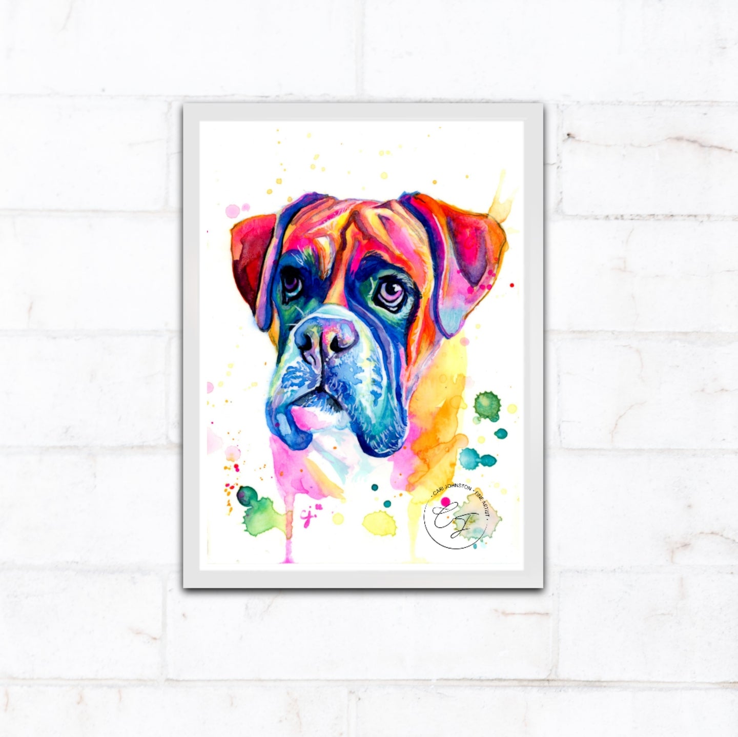 Custom Pet Portrait Rainbow Style