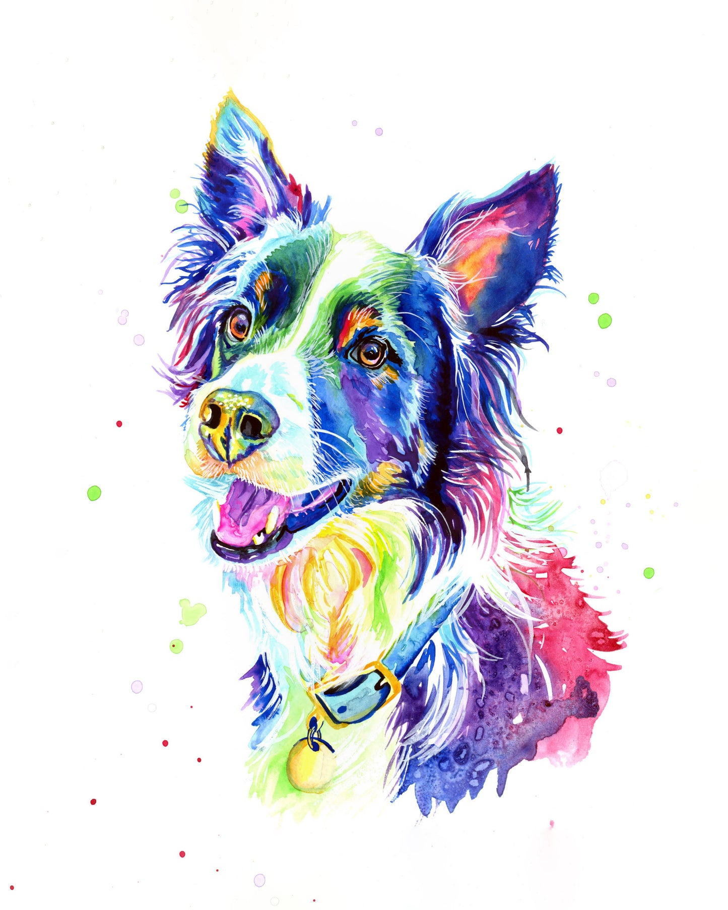 Custom Pet Portrait Rainbow Style