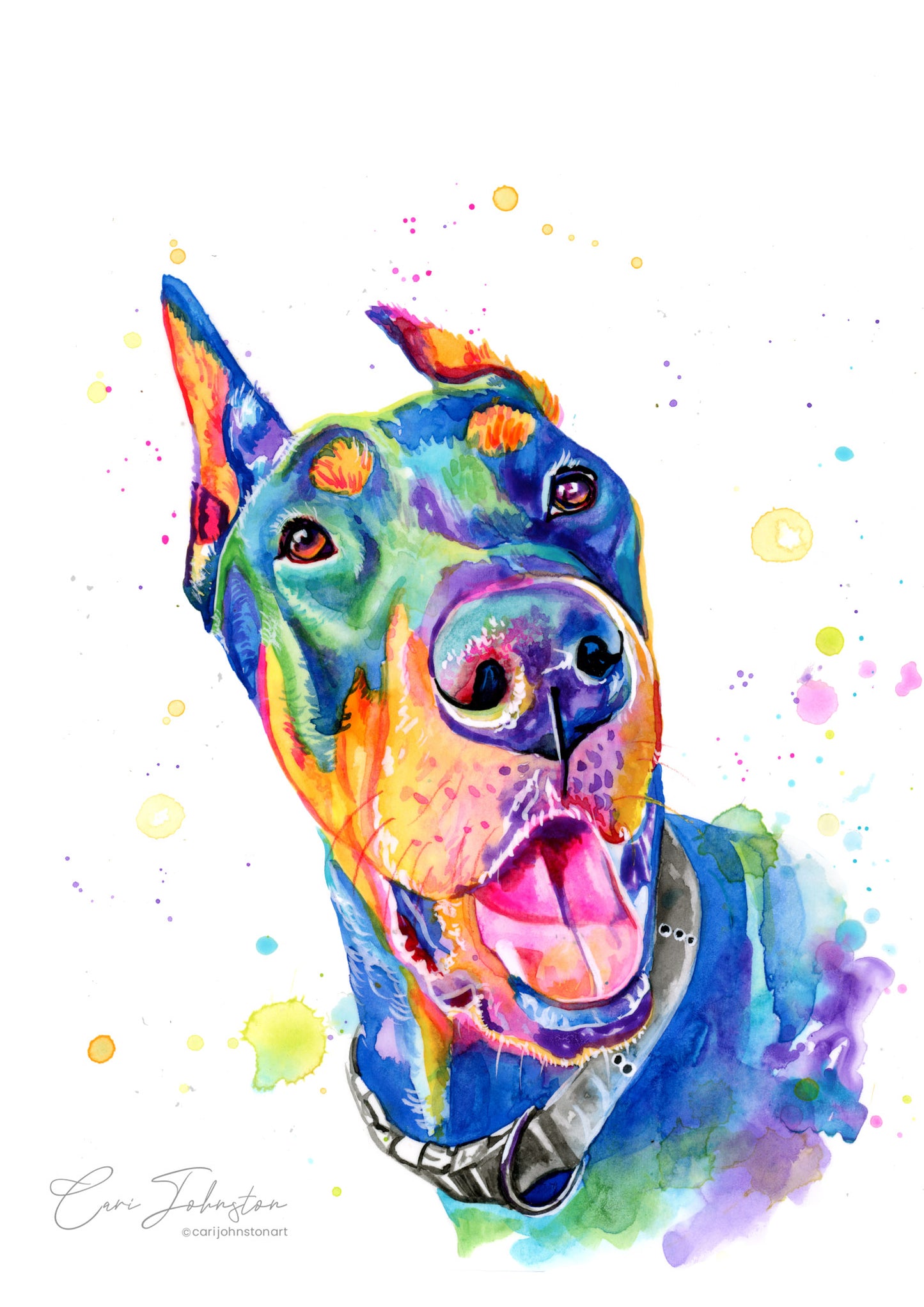 Custom Pet Portrait Rainbow Style