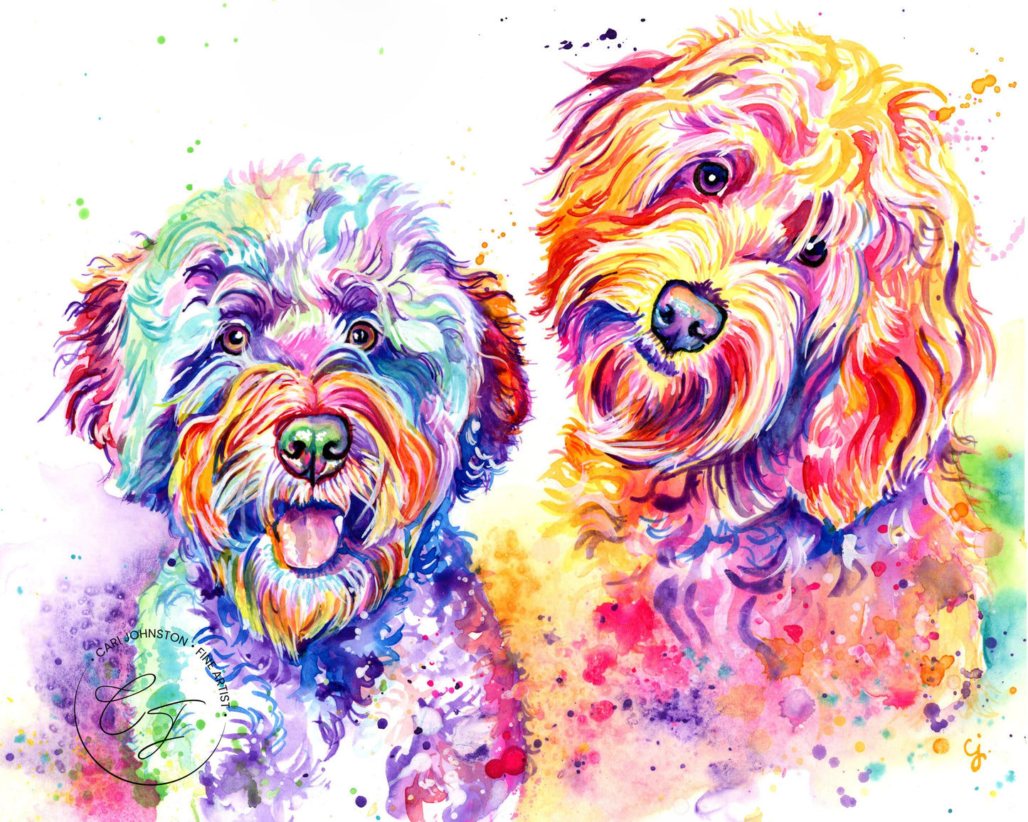 Custom Pet Portrait Rainbow Style