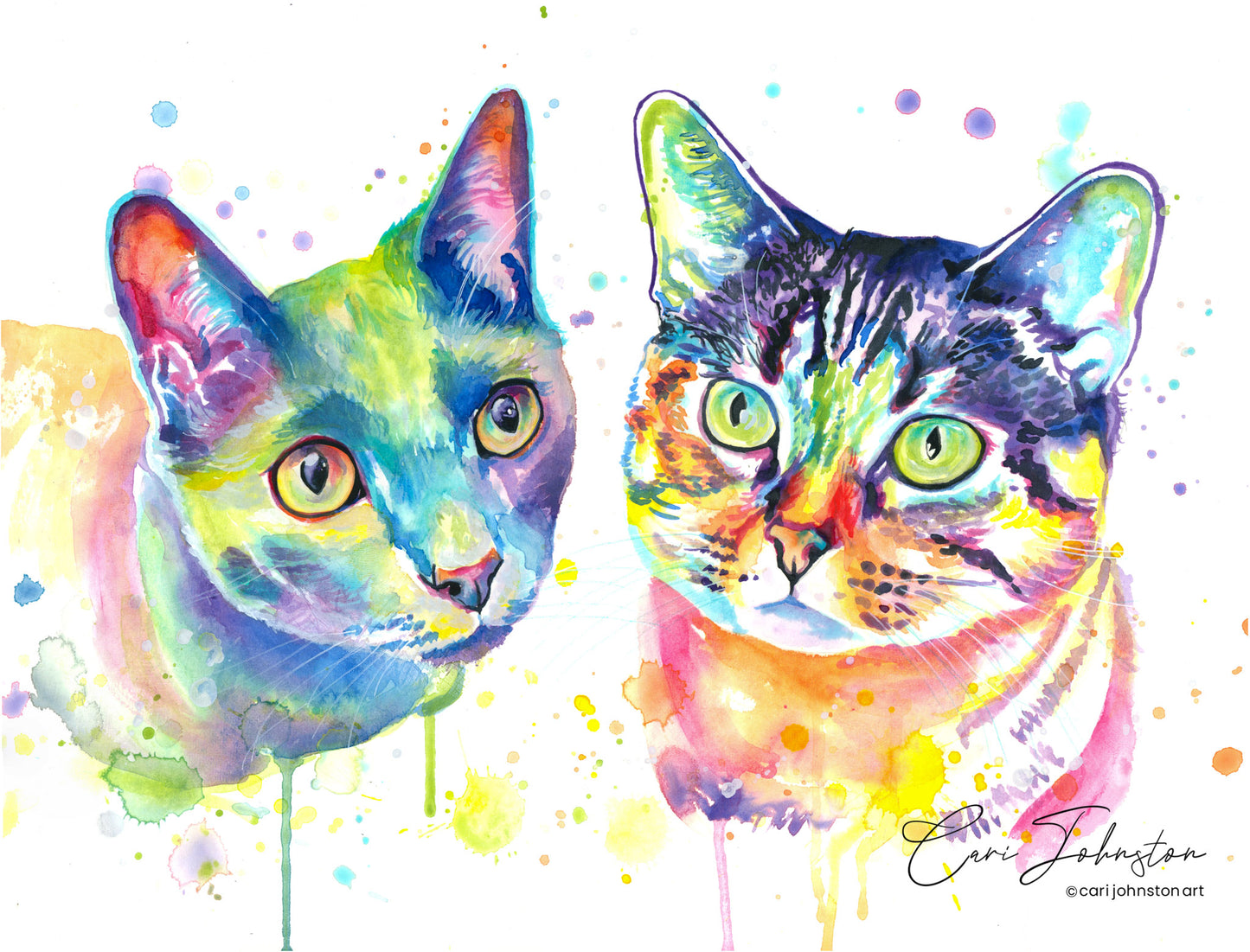 Custom Pet Portrait Rainbow Style