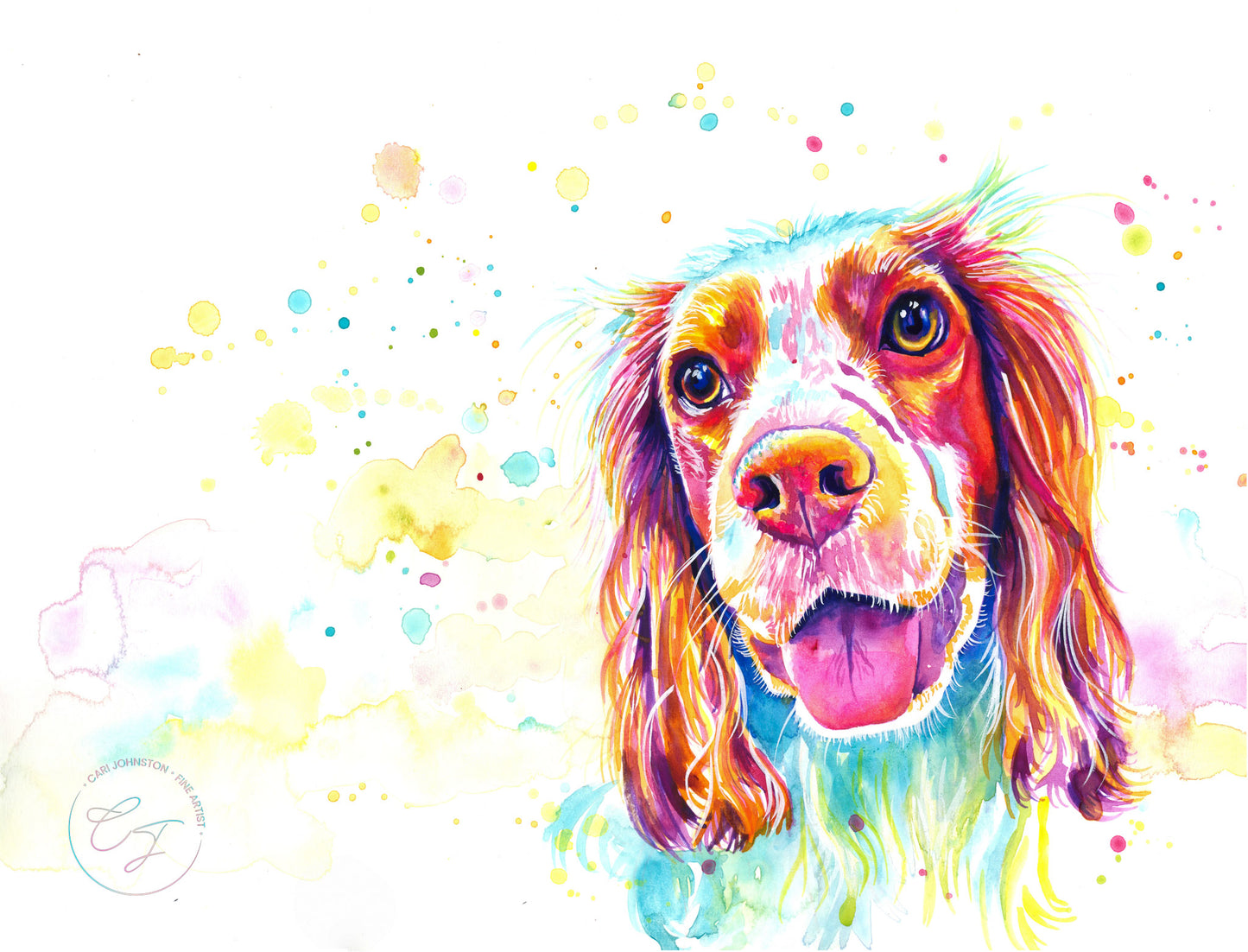 Custom Pet Portrait Rainbow Style