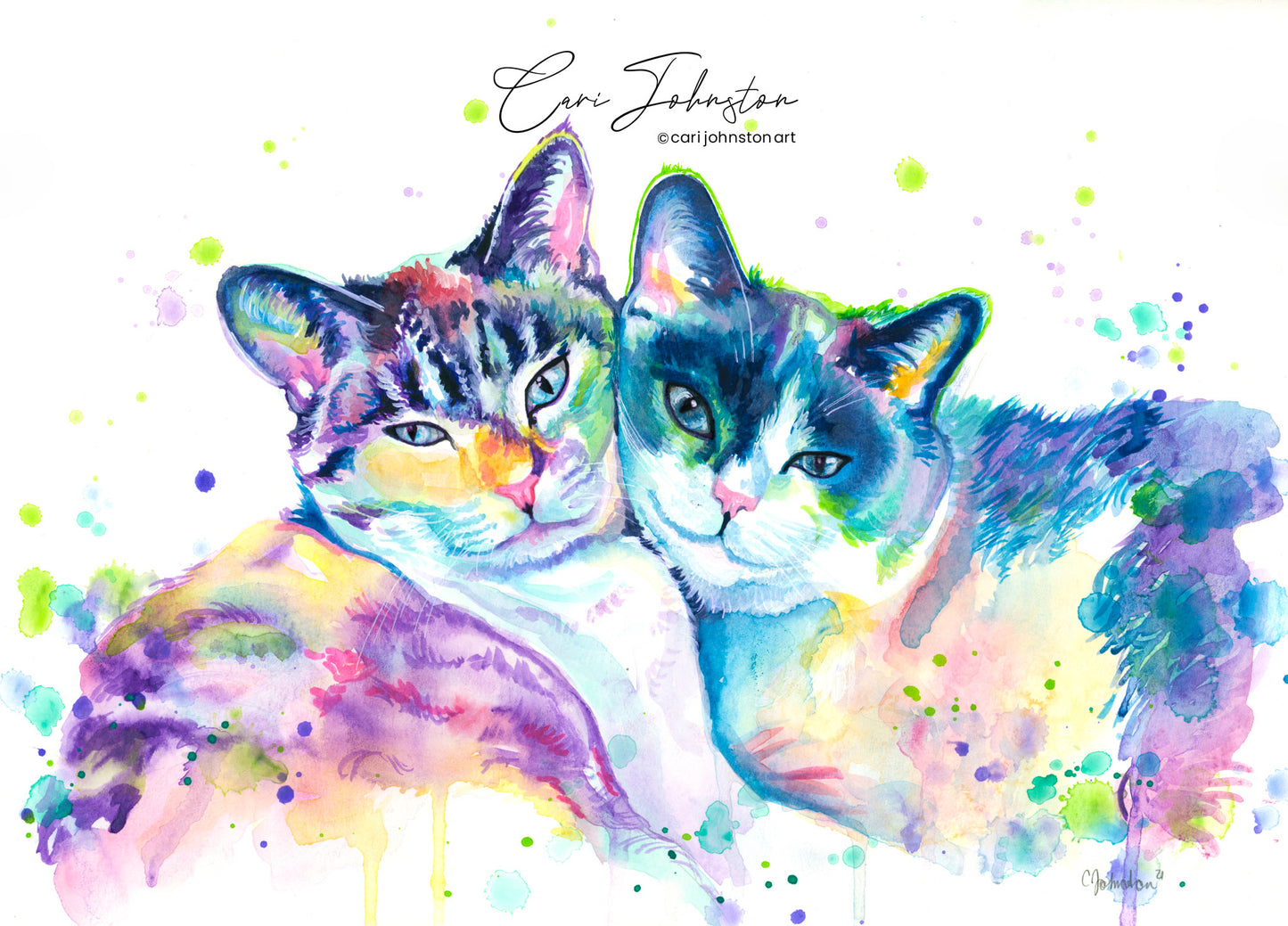 Custom Pet Portrait Rainbow Style