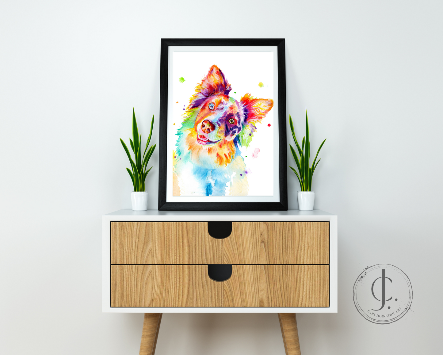 Custom Pet Portrait Rainbow Style