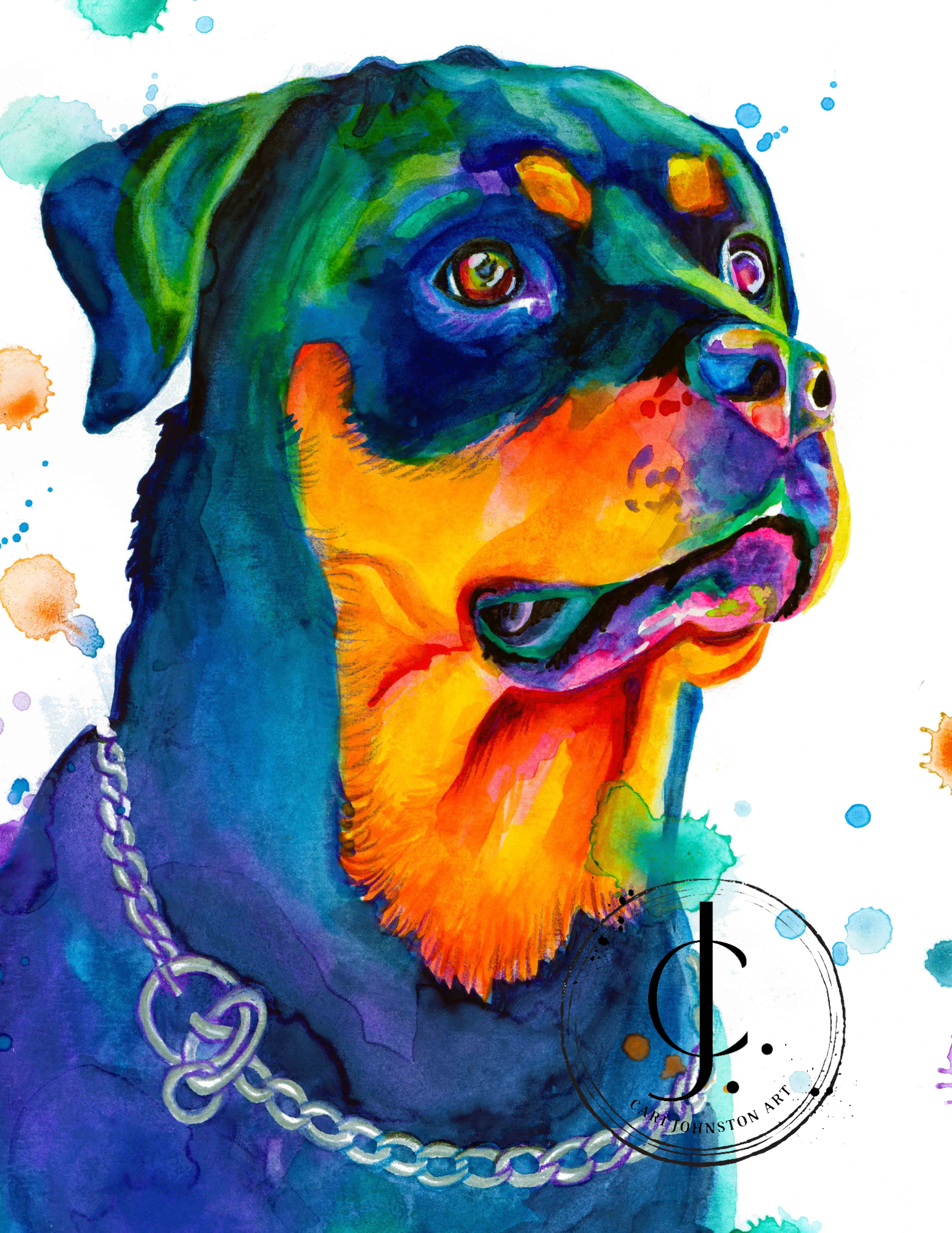 Rottweiler Art 2000x1545 Rottweiler Print – Cari Johnston Art