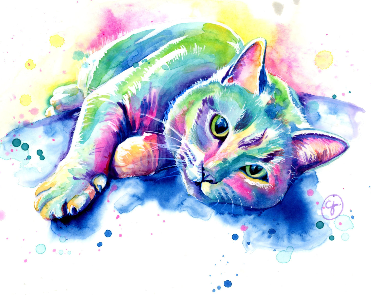 Custom Pet Portrait Rainbow Style