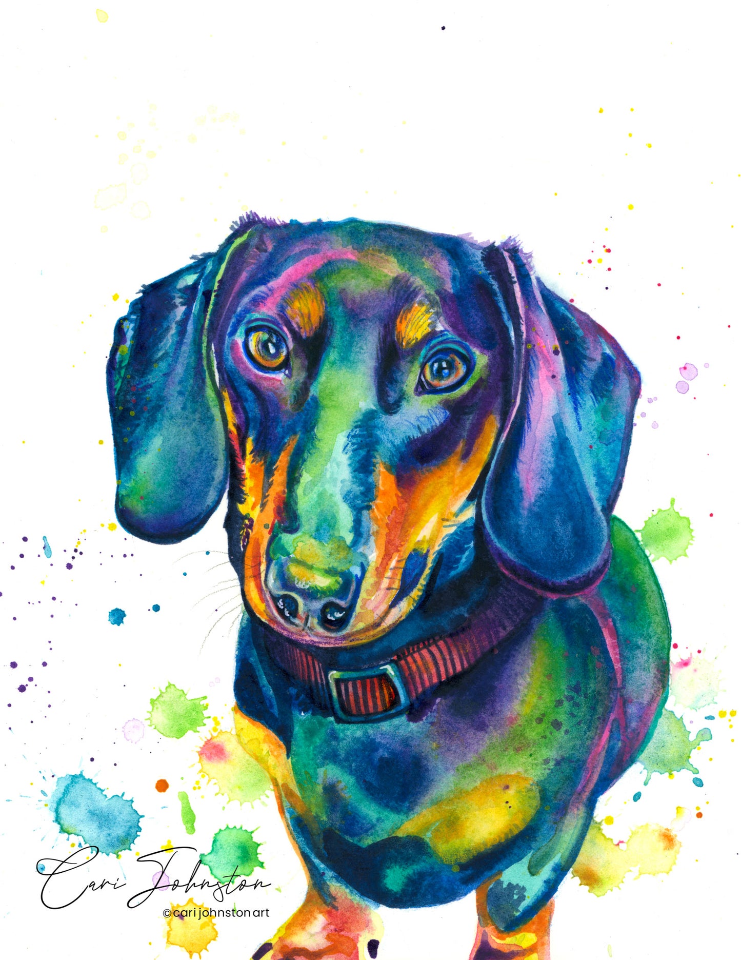 Custom Pet Portrait Rainbow Style