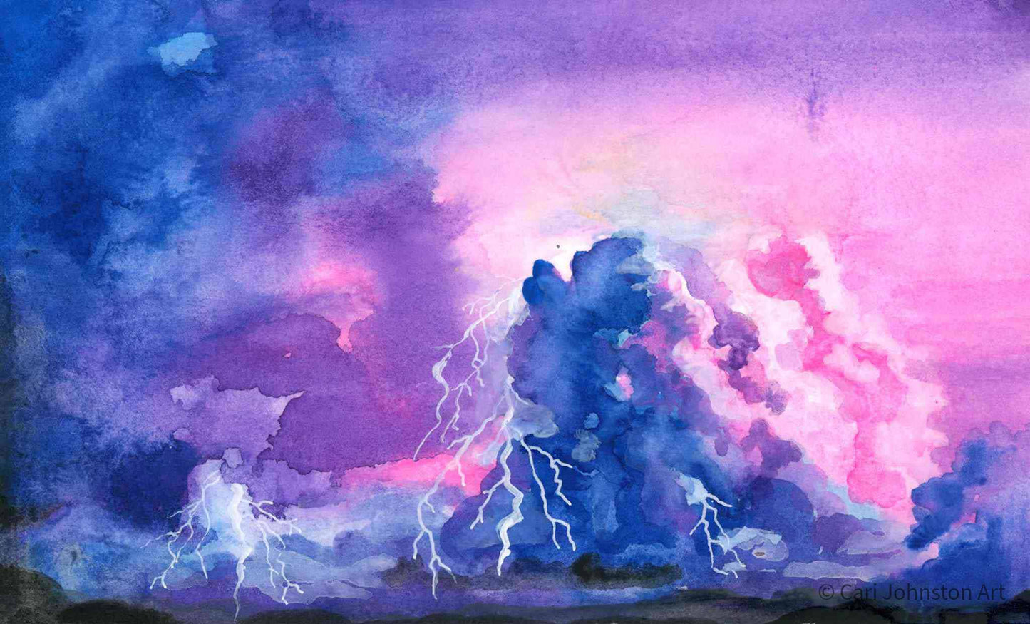 Pink Lightning Original Painting