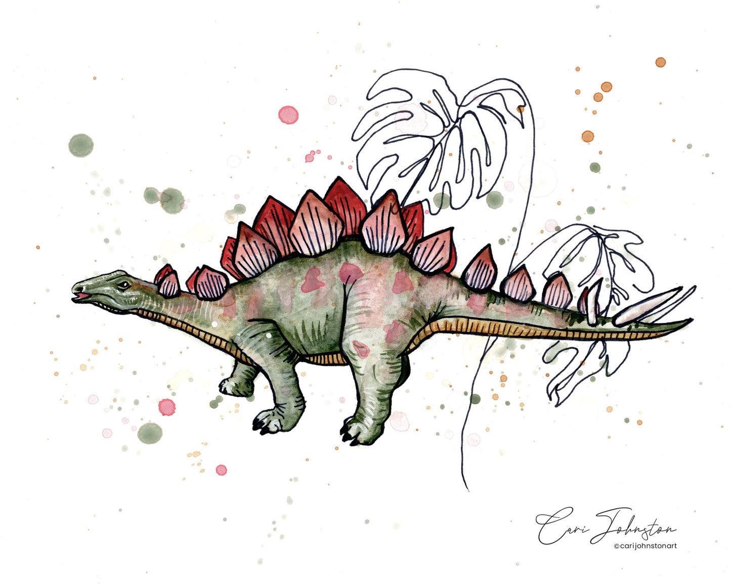 Boho Stegosaurus Print