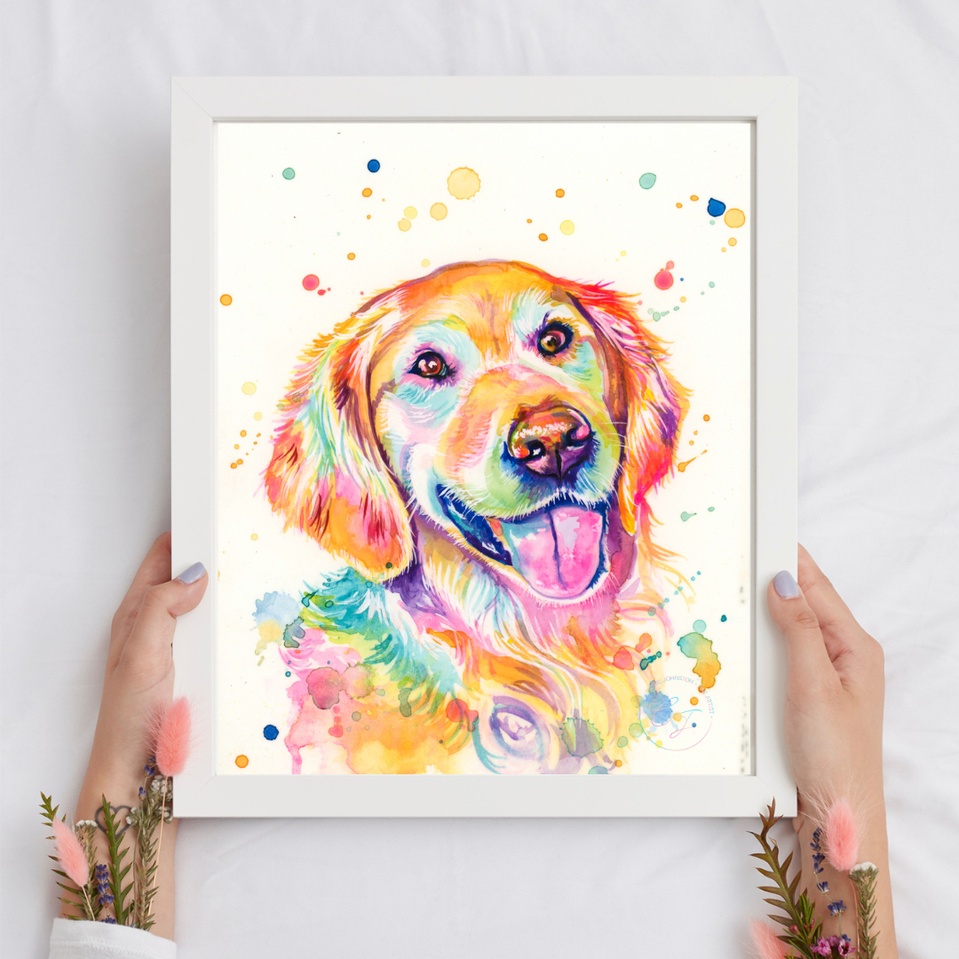 Custom Pet Portrait Rainbow Style